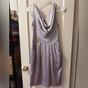 H&M Purple Pleated Sheath Dress Cowl Neck Cocktail